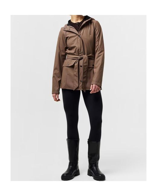 Rains Brown Hooded Jacket