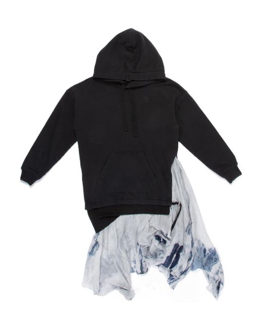 DIESEL Black D-Rollier Asymmetric Hooded Midi Dress