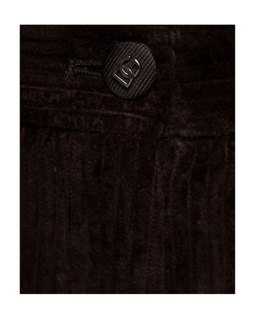 Dolce & Gabbana Black Flared Corduroy Pants