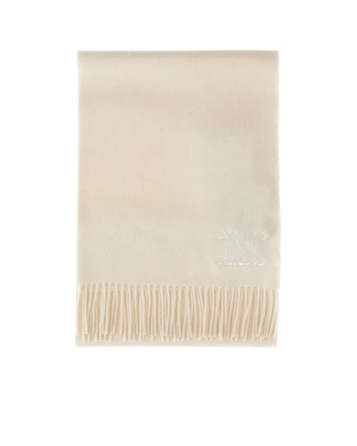 Max Mara Natural Wsdalia Fringed Edge Scarf