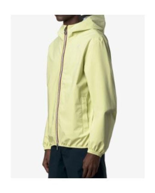 K-Way Yellow Zip-Up Hooded Jacket for men