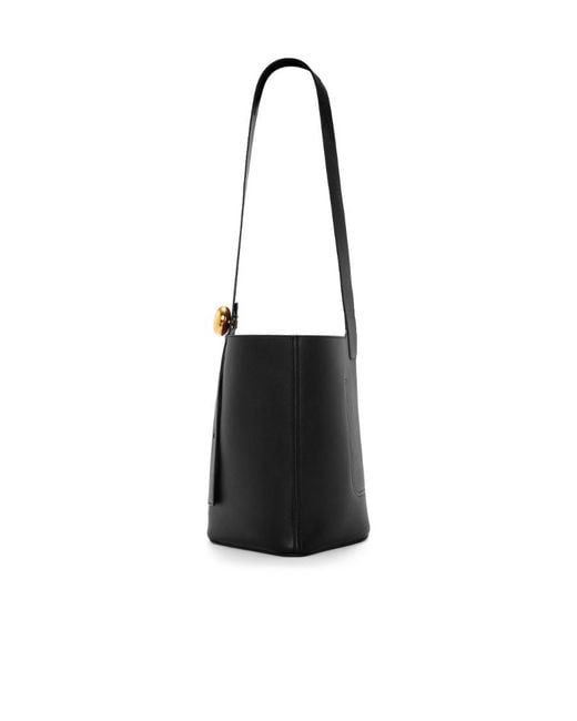 Loewe Black Medium Pebble Bucket Bag