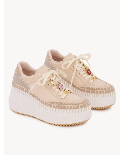 Chloé Natural Chloé Nama Platform Low-Top Sneakers