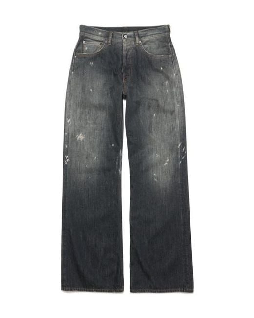 Acne Gray Loose-Fit Distressed Jeans for men