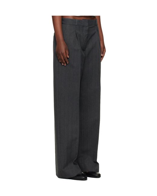 Our Legacy Black Universe Pinstriped Pleated Trousers