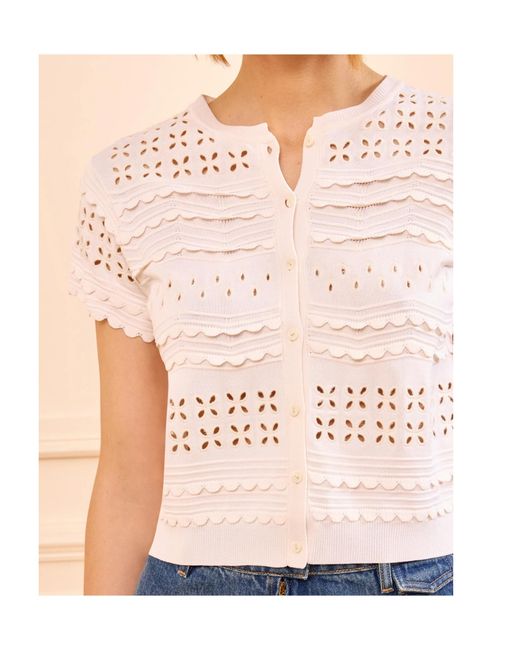 Ulla Johnson White Abriana Knitted Cardigan