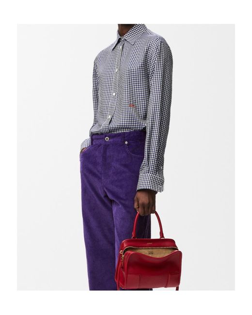 Loewe Blue Long Sleeve Checked Shirt