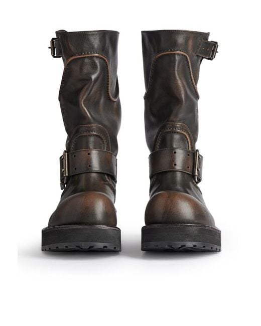 Balenciaga Black Venom Buckled-Strap Boots for men
