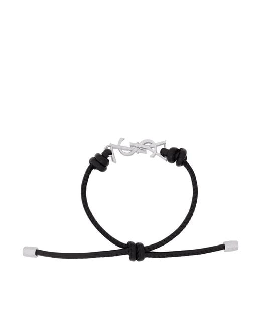 Saint Laurent Multicolor Cassandre Cord Bracelet for men