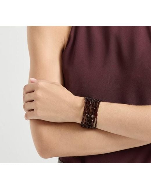 Brunello Cucinelli Metallic Crystal-Embellished Wrap Bracelet