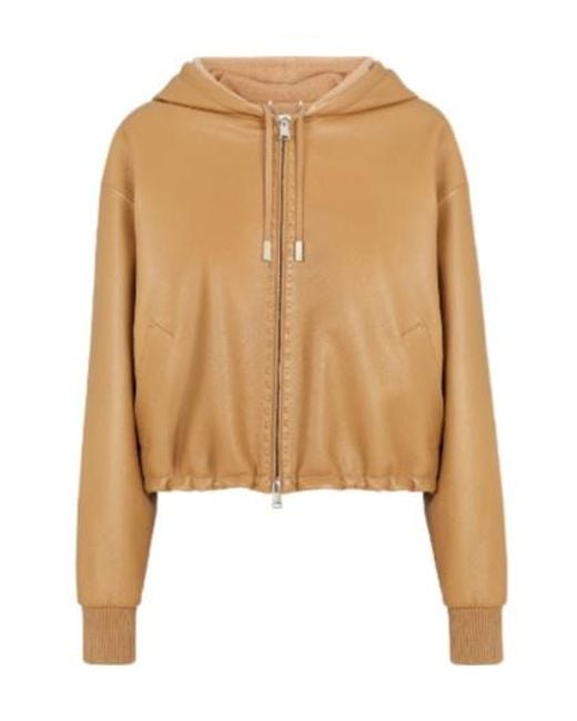 Fendi Natural Zip-Up Hooded Jacket