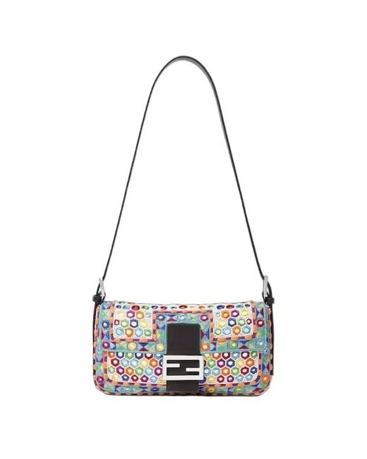 Fendi Blue Baguette Shoulder Bag