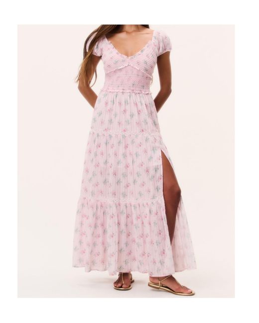 LoveShackFancy Pink Amandla Floral Cotton Dress