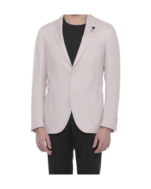 Lardini Gray Single-Breasted Blazer for men