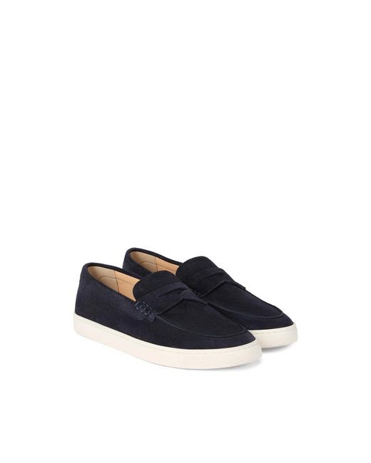 Brunello Cucinelli Blue Leather Loafers for men