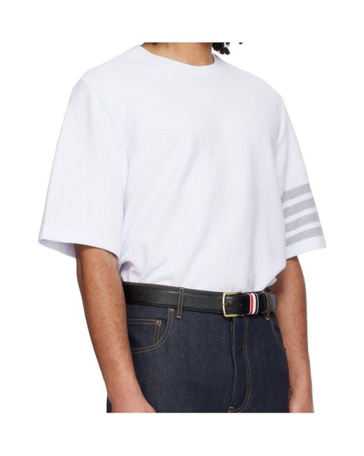 Thom Browne White Short Sleeve Crewneck T-Shirt for men