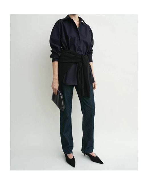 Totême Blue Totême Button-Up Long Sleeved Shirt
