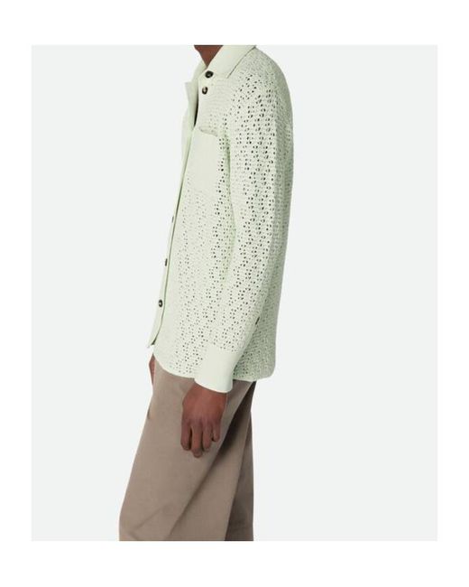 Bottega Veneta Gray Cotton Crochet Knit Shirt for men