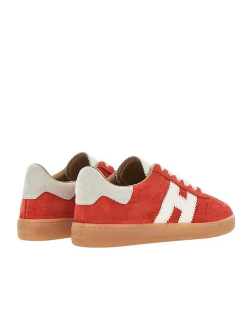 Hogan Red Cool Panelled Low-Top Sneakers