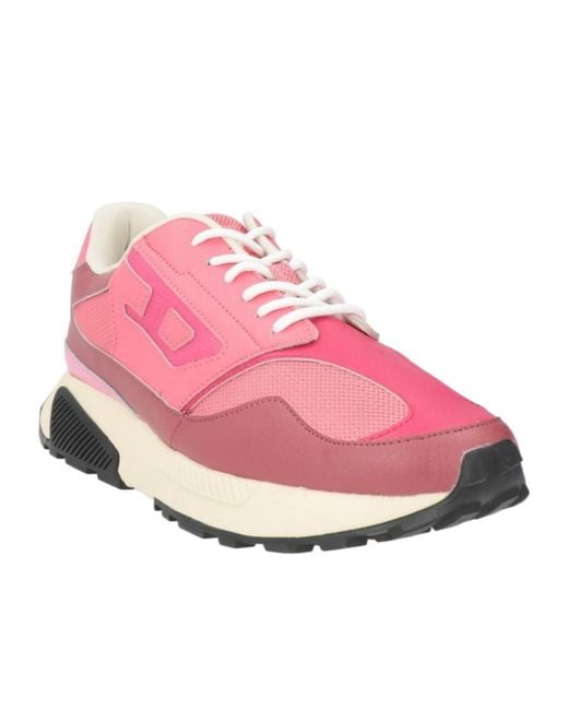 DIESEL Pink Two-Tone Low-Top Casual Shoes