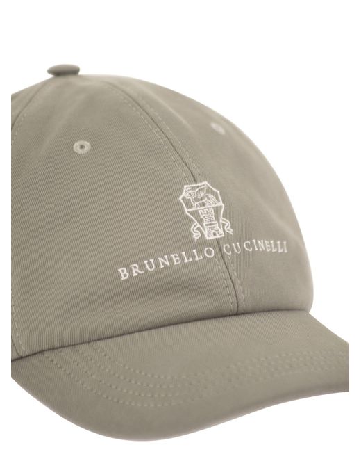 Brunello Cucinelli Gray Logo Embroidered Cap for men