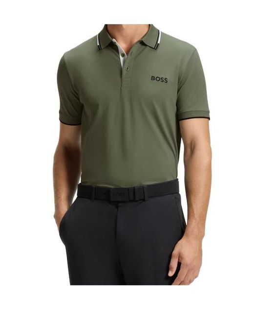 Boss Green Logo Embroidered Short Sleeved Polo Shirt for men