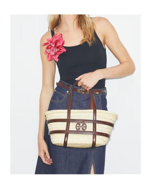 Tory Burch Metallic Small Ella Basket Bag