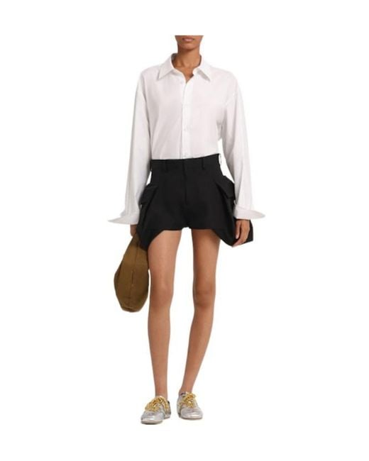 Sacai Black Double-Face Silk Blend Shorts