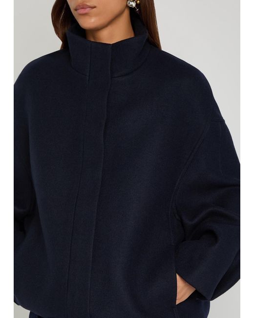 Dries Van Noten Blue Minimal Wool Coat