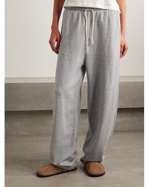 The Elder Statesman Gray Daily Wide-Leg Sweatpants