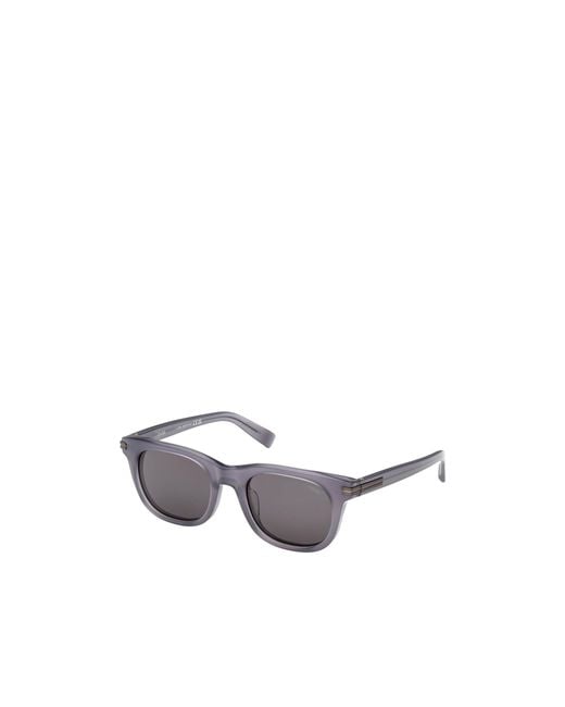 Zegna White Rectangular Frame Sunglasses for men