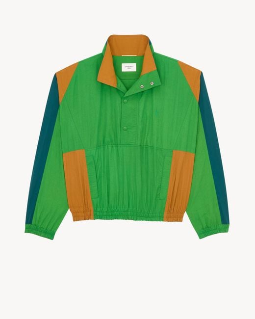 Saint Laurent Green Button High-Neck Jacket