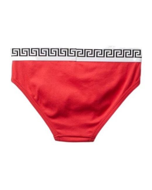 Versace Red Ribbed Jersey Briefs for men