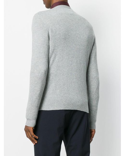 Prada Gray Cashmere Sweater for men