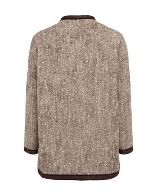 Valentino Brown Wool Chevron Jacket for men