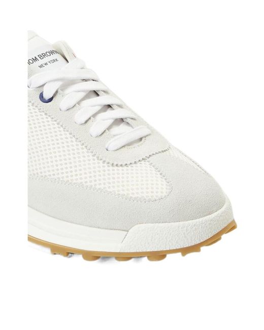 Thom Browne White Tech Runner Low-Top Sneakers for men