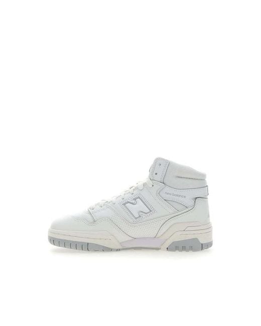 New Balance White 650 High-Top Lace-Up Sneakers for men