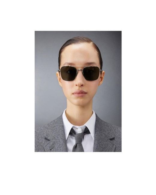 Thom Browne Black Eyewear Squared Frame Sunglasses