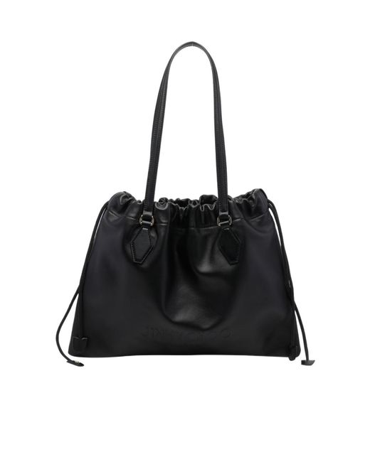 Jimmy Choo Black Drawstring Tote Bag