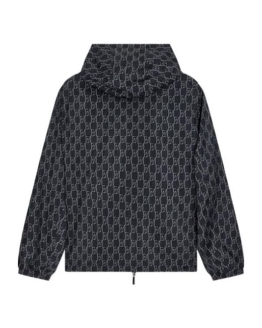Emporio Armani Black Monogram-Print Reversible Jacket for men
