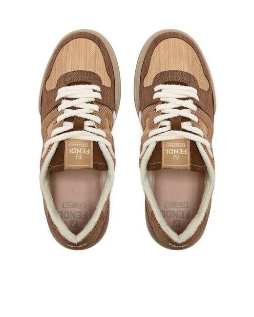 Fendi Brown Match Low-Top Sneakers for men