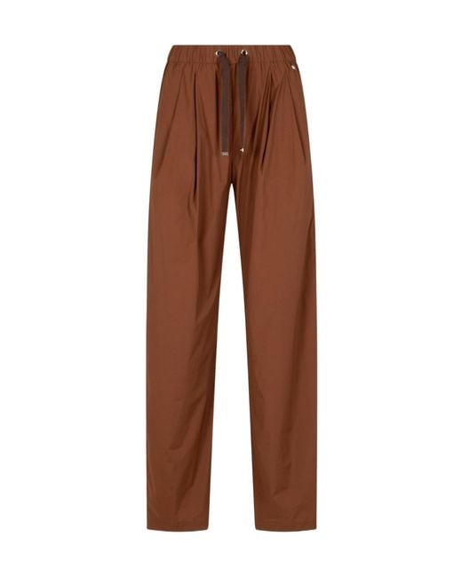 Herno Brown Drawstring Relaxed Pants