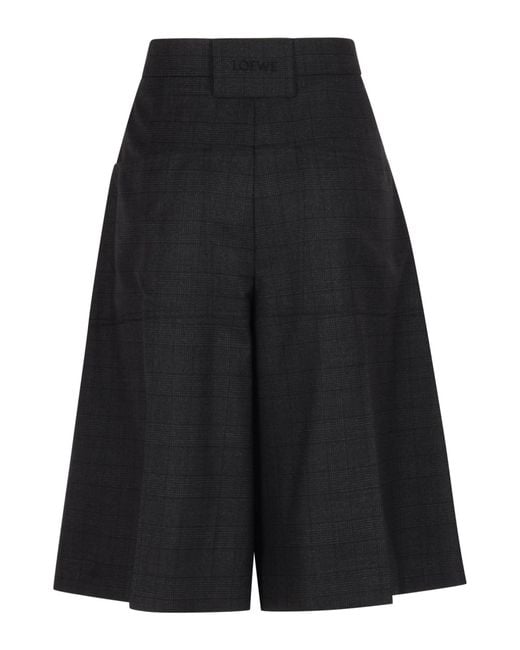 Loewe Black Check-Pattern Cargo Shorts