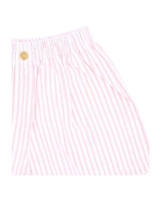 Forte_forte Pink Striped Relaxed Shorts