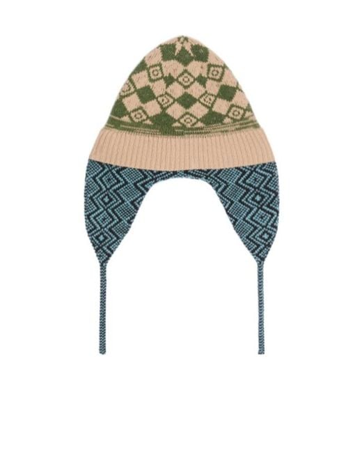 Dries Van Noten White Jacquard Wool Hat for men