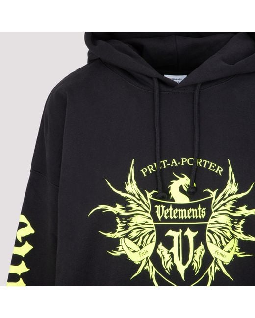 Vetements Blue Logo-Print Cotton-Blend Hoodie for men