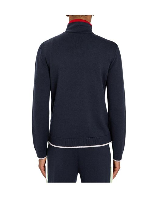 Casablanca Blue High-Neck Striped Jacket for men