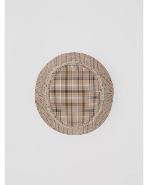 Burberry Brown Technical Check Bucket Hat for men