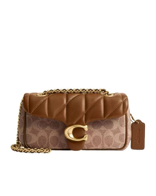 COACH Brown Quilted Tabby Foldover Shoulder Bag