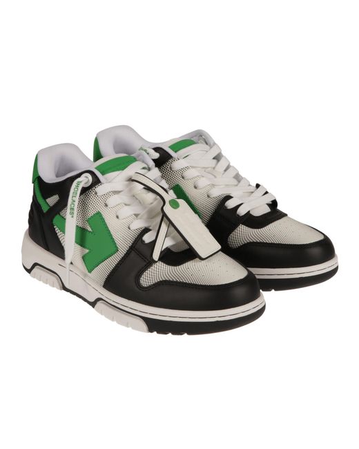 Off-White c/o Virgil Abloh Green Out Of Office Lace-Up Sneakers for men